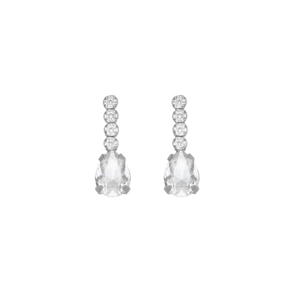 Mini Orecchini Goccia con Zirconi in Argento 925