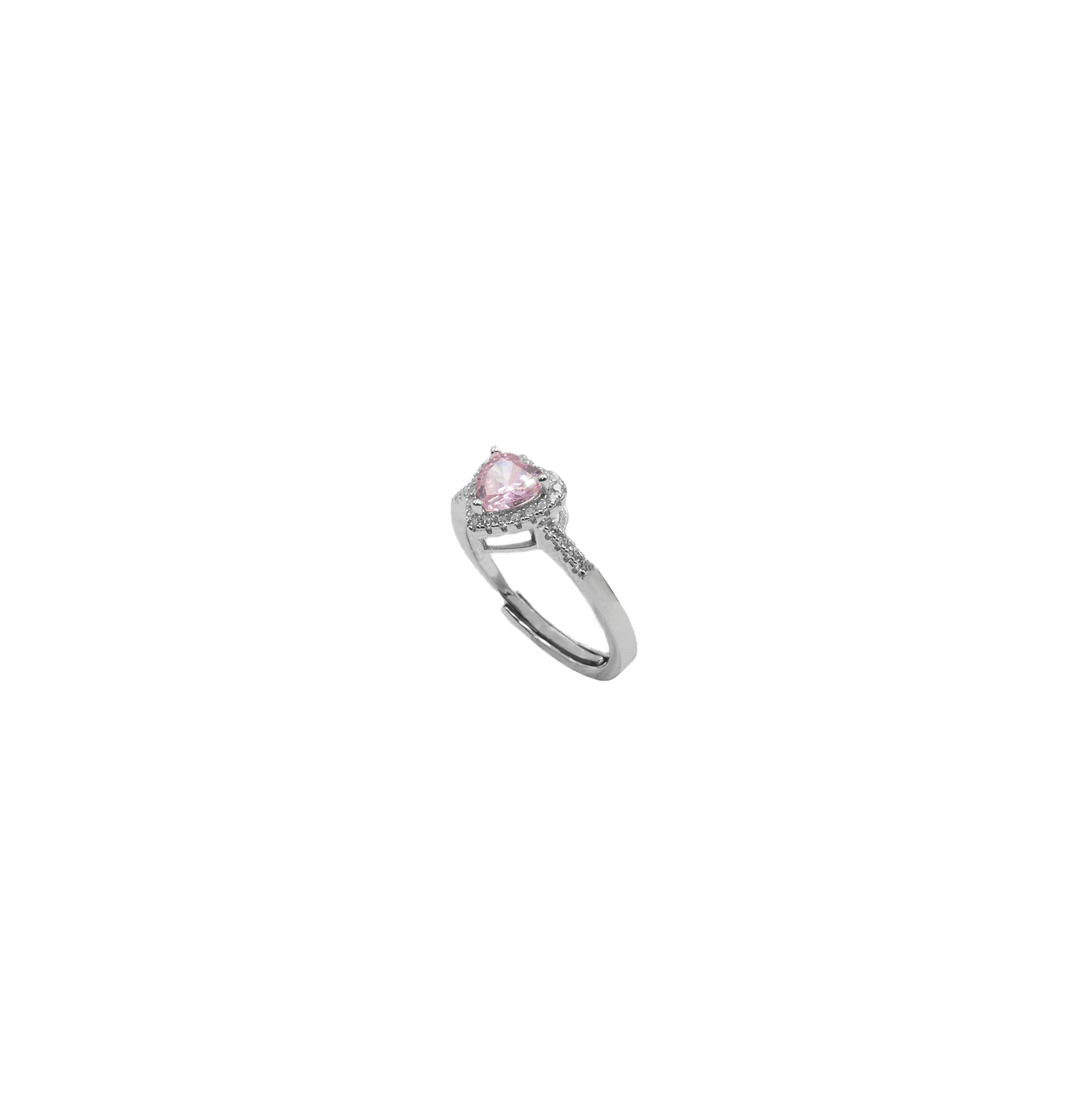 Anello Regolabile in Argento 925 con Swarovski a Cuore e Zirconi