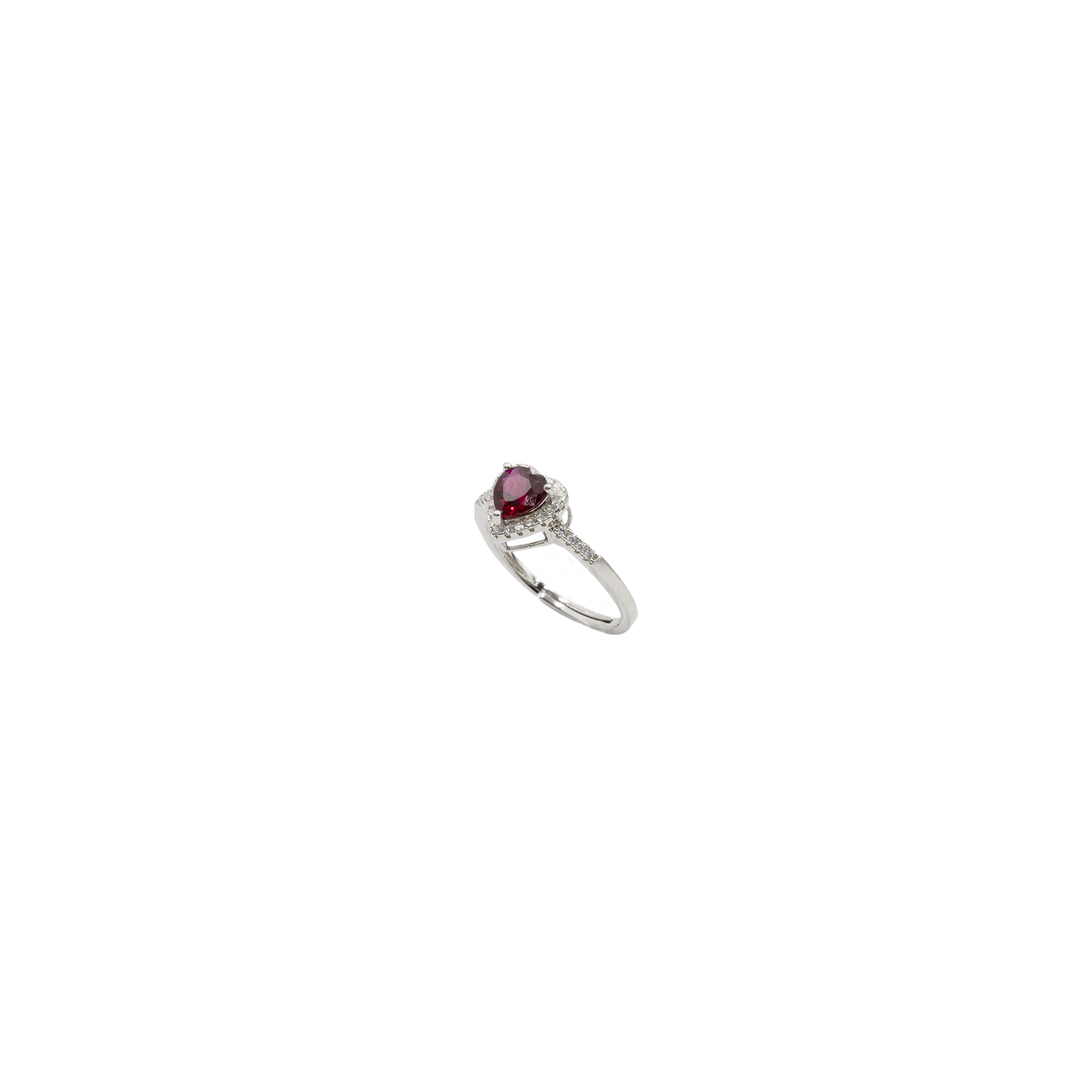 Anello Regolabile in Argento 925 con Swarovski a Cuore e Zirconi - immagine 3